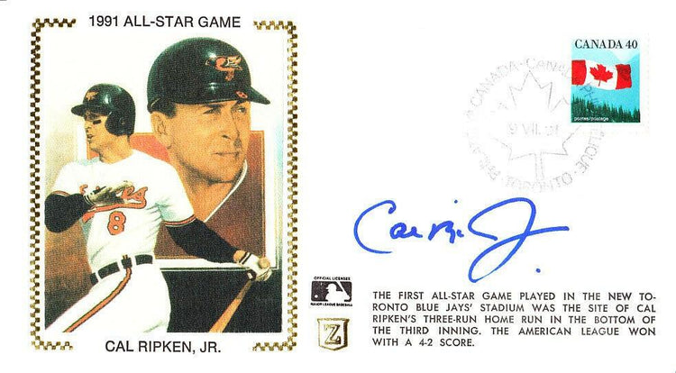 Cal Ripken signed Orioles 1991 All-Star cachet envelope Ironclad - AutographsForSale.com
