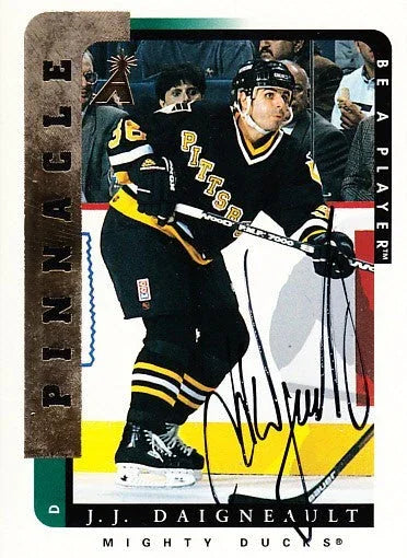 J.J. Daigneault certified signed Penguins 1996-97 Pinnacle Be A Player card - AutographsForSale.com
