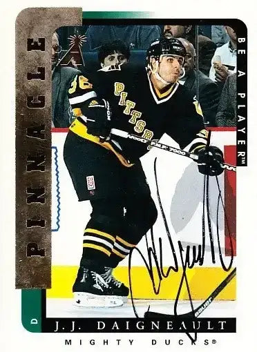 J.J. Daigneault certified signed Penguins 1996-97 Pinnacle Be A Player card - AutographsForSale.com