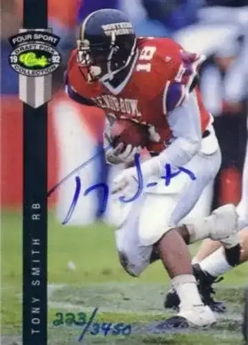 Tony Smith certified signed Southern Miss 1992 Classic 4-Sport card - AutographsForSale.com