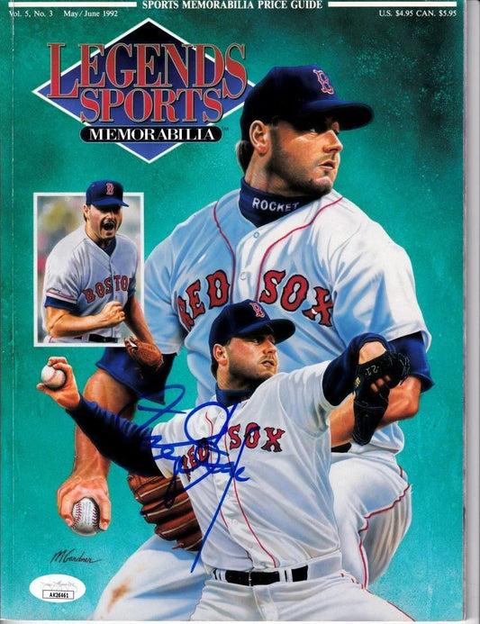 Roger Clemens signed Red Sox 1992 Legends magazine JSA - AutographsForSale.com