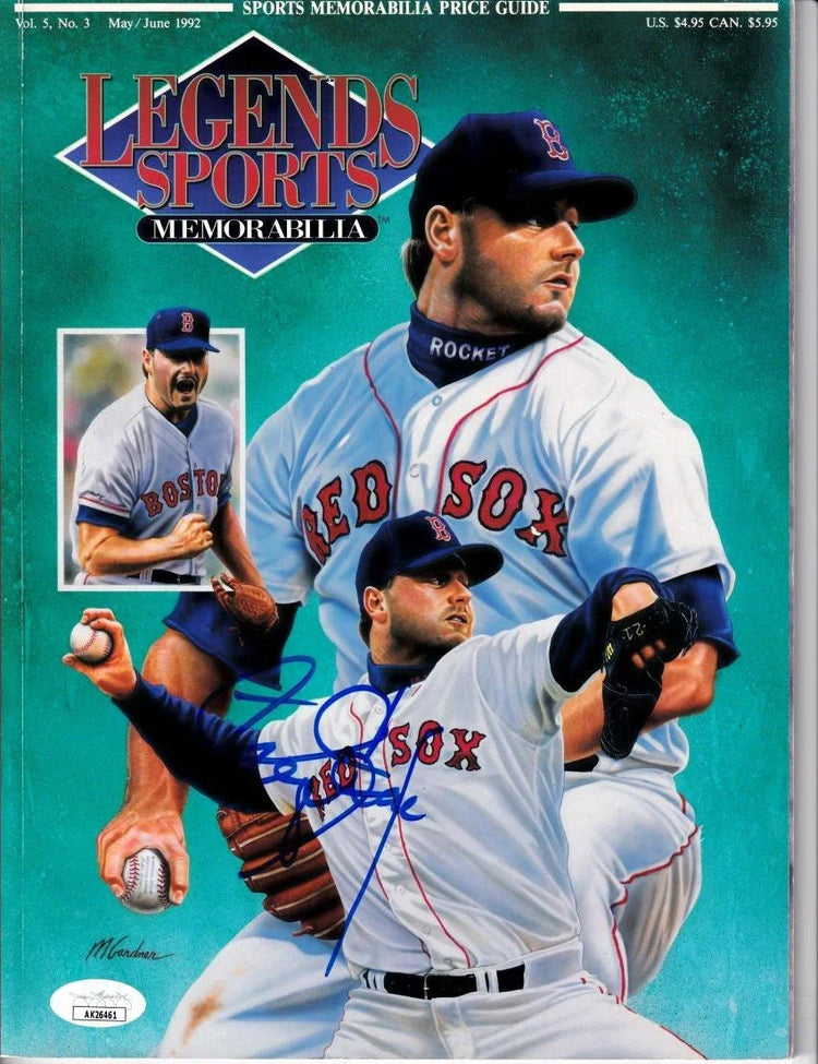 Roger Clemens signed Red Sox 1992 Legends magazine JSA - AutographsForSale.com