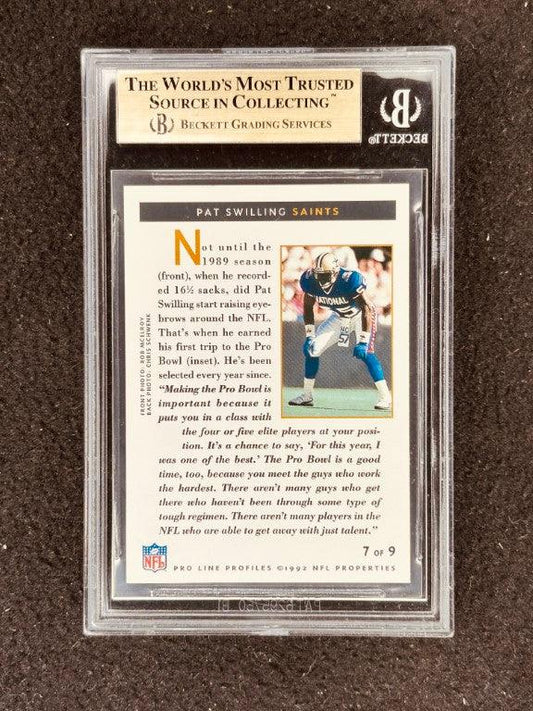 Pat Swilling Saints 1992 Pro Line NSCC error card BGS 9.5 GEM MINT - AutographsForSale.com
