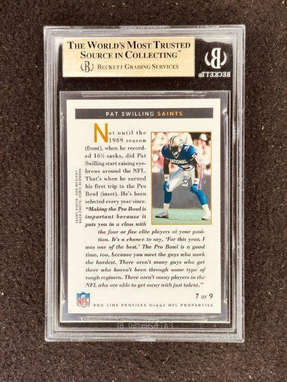 Pat Swilling Saints 1992 Pro Line NSCC error card BGS 9.5 GEM MINT - AutographsForSale.com