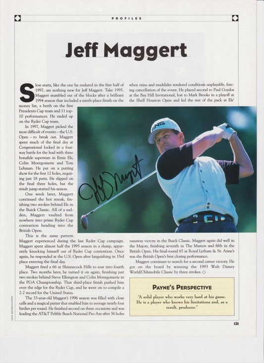 Jeff Maggert autographed golf magazine photo - AutographsForSale.com