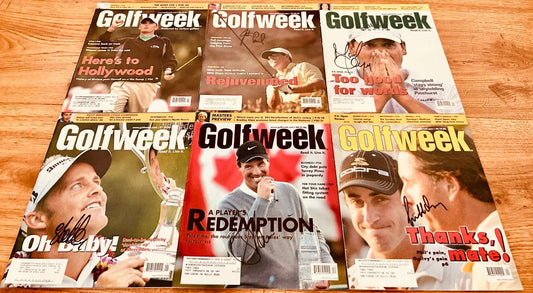 18 signed Golfweek issues Padraig Harrington Justin Leonard Geoff Ogilvy Henrik Stenson - AutographsForSale.com