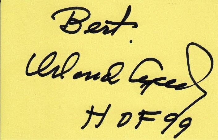Orlando Cepeda SF Giants signed index card w/ Best HOF 99 - AutographsForSale.com