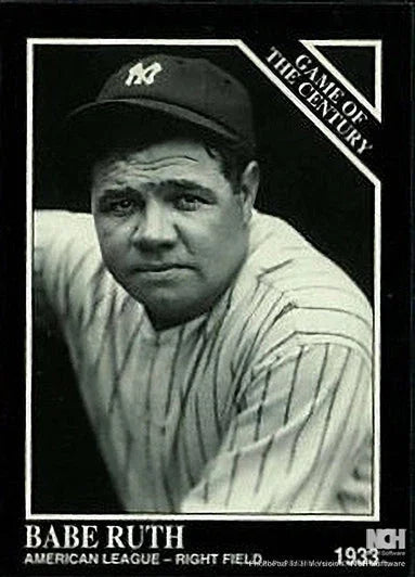 Babe Ruth Yankees Game of the Century 1992 Conlon Collection promo card - AutographsForSale.com