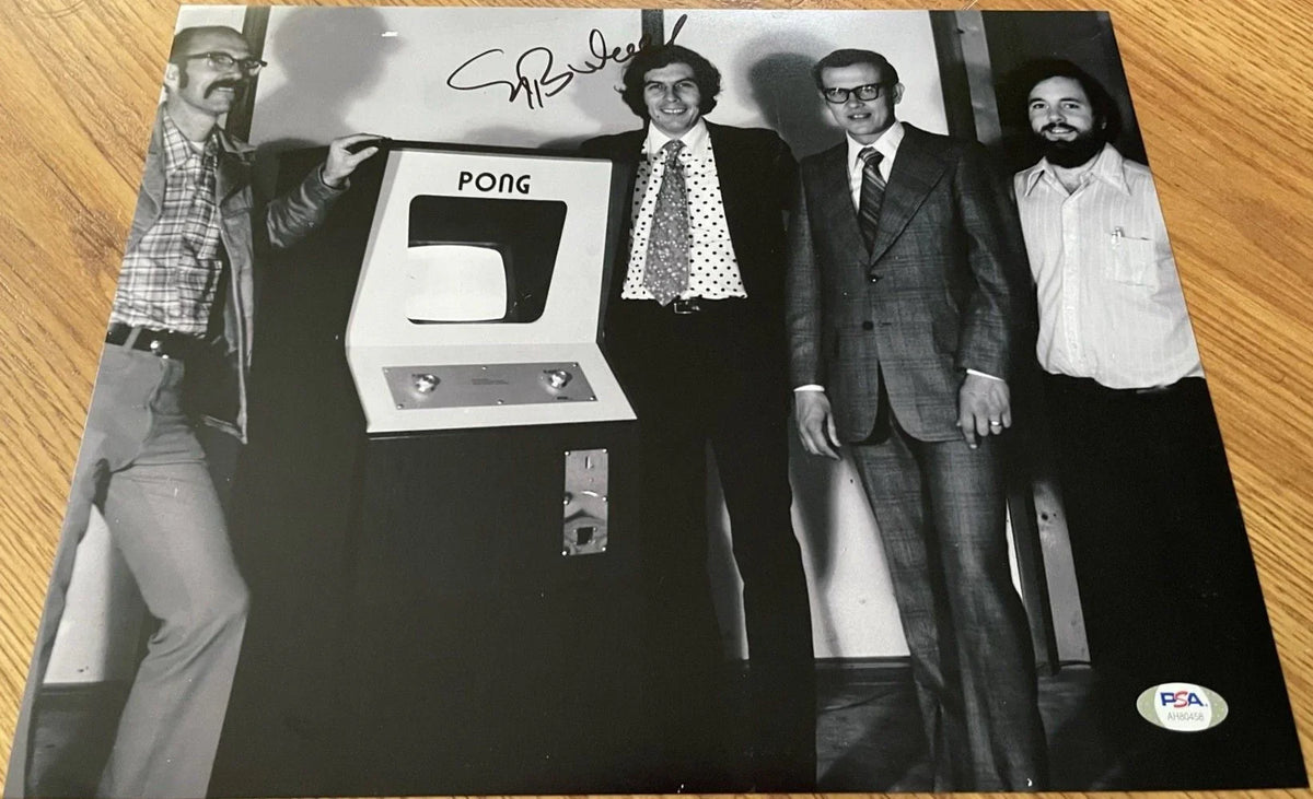 Nolan Bushnell signed Atari Pong video game 11x14 photo PSA/DNA - AutographsForSale.com
