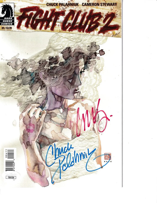 Chuck Palahniuk & Cameron Stewart autographed Fight Club 2 comic book JSA - AutographsForSale.com