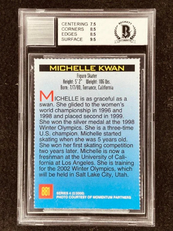 Michelle Kwan signed 2000 SI for Kids card BAS BGS grade 8 - AutographsForSale.com
