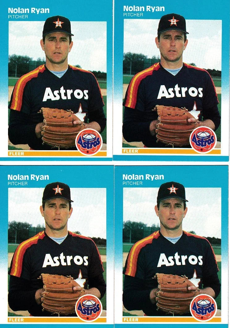 4 Nolan Ryan Houston Astros 1987 Fleer cards - AutographsForSale.com