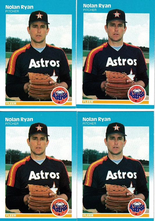 4 Nolan Ryan Houston Astros 1987 Fleer cards - AutographsForSale.com