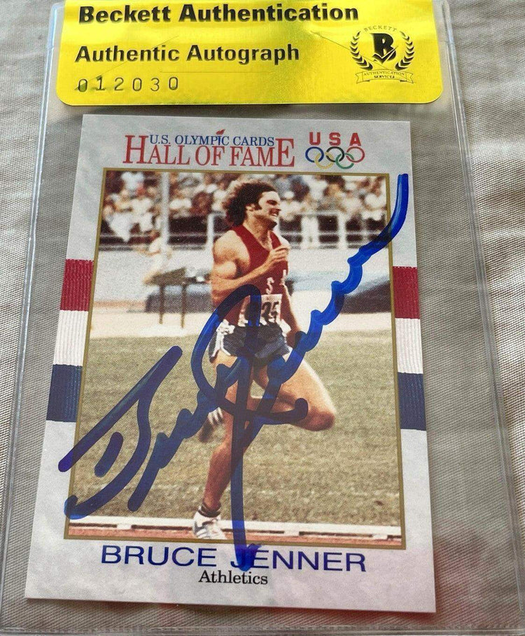 Bruce Jenner signed 1991 US Olympic Hall of Fame card BAS - AutographsForSale.com
