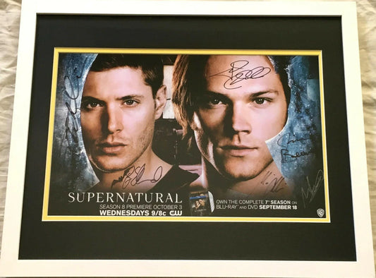 Supernatural cast signed 2012 SDCC poster framed Jensen Ackles Jared Padalecki JSA - AutographsForSale.com