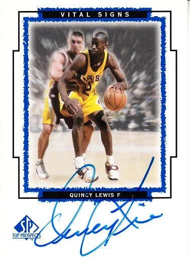 Quincy Lewis certified signed Minnesota 1999 SP Top Prospects card - AutographsForSale.com