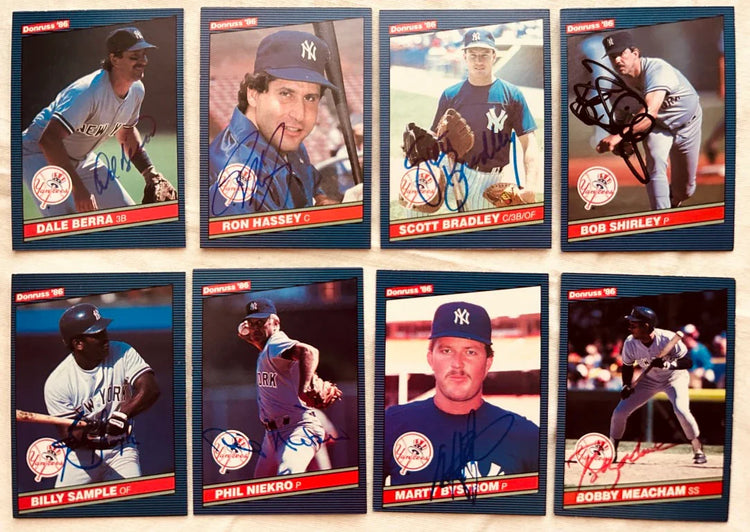8 signed 1986 Donruss NY Yankees cards Phil Niekro Bob Shirley - AutographsForSale.com