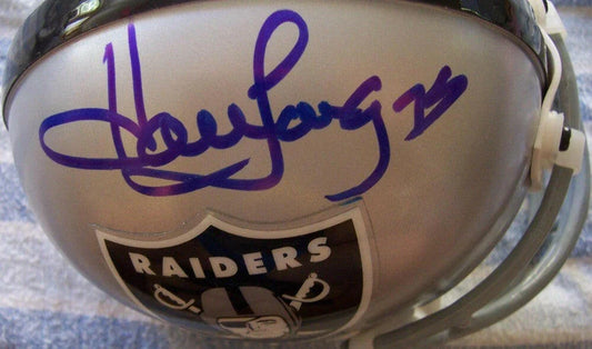 Mike Haynes Howie Long signed Raiders mini helmet JSA - AutographsForSale.com