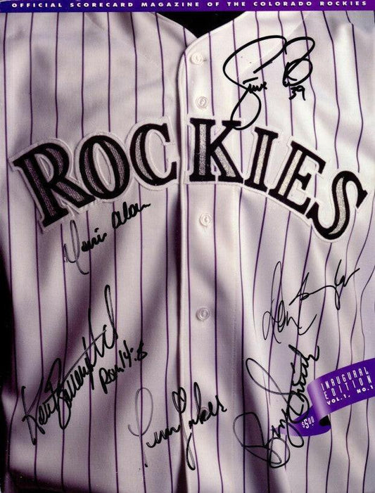 1993 Colorado Rockies Inaugural Game vs Expos signed program Moises Alou Don Baylor - AutographsForSale.com