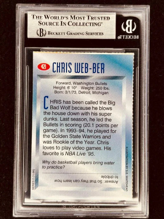 Chris Webber autographed Washington Bullets 1995 Sports Illustrated for Kids card BAS - AutographsForSale.com