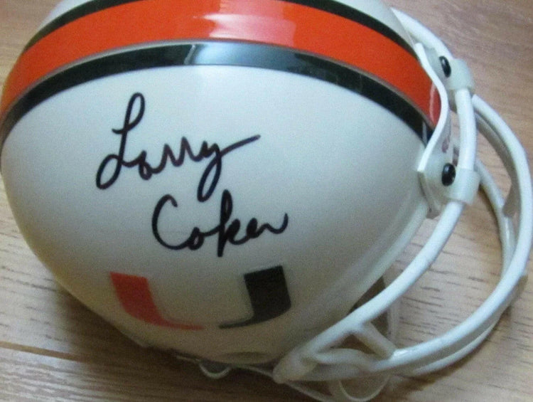Larry Coker signed Miami Hurricanes mini helmet w/ 2001 National Champions JSA - AutographsForSale.com