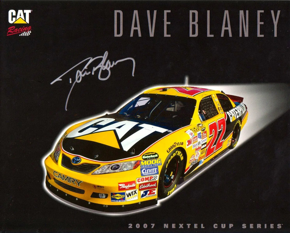 Dave Blaney autographed CAT Racing 8x10 NASCAR photo card - AutographsForSale.com