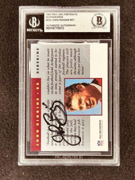 John Riggins certified signed Redskins 1991 Pro Line card BAS certified - AutographsForSale.com
