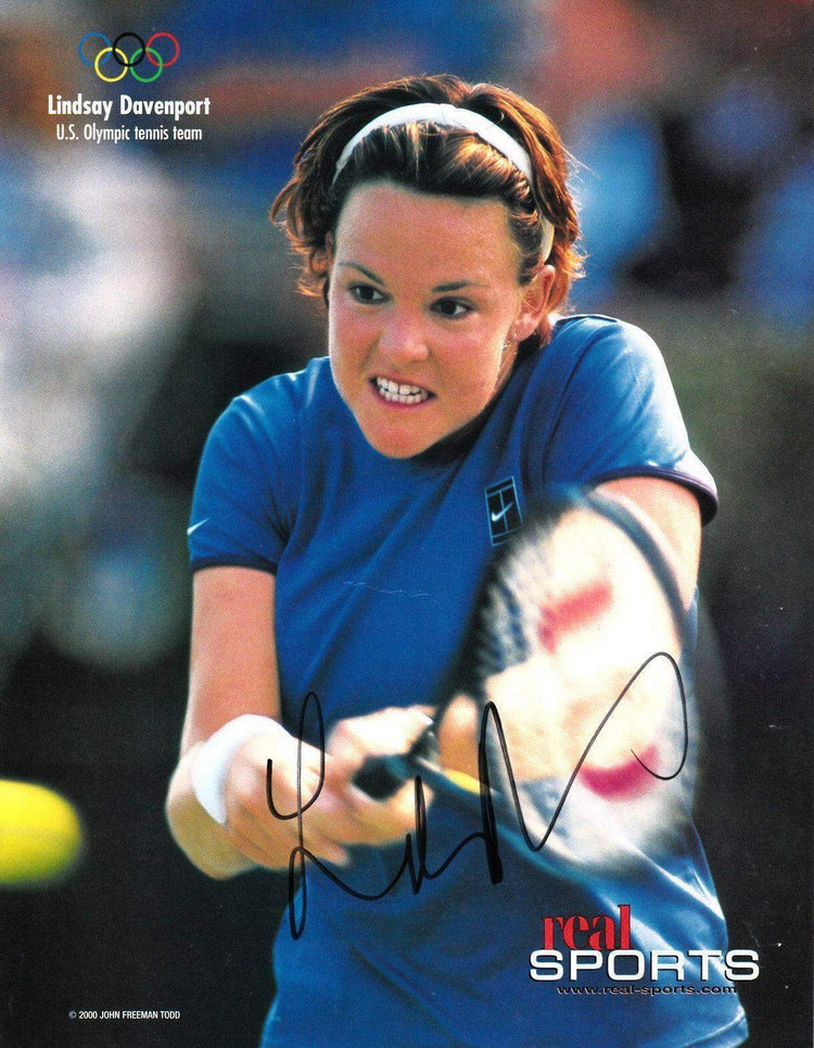 Lindsay Davenport signed 2000 US Olympic Tennis team Real Sports 8x10 magazine photo - AutographsForSale.com