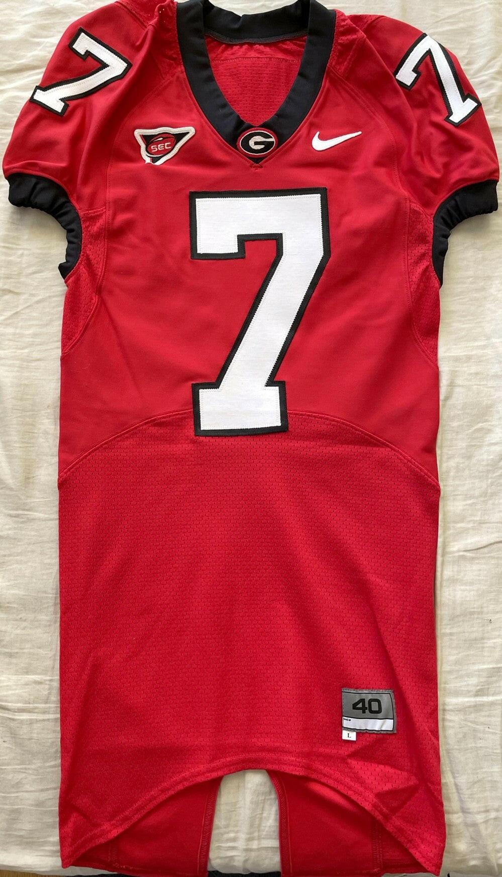 Matthew Stafford Georgia Bulldogs 2008 team issue Nike red game model jersey - AutographsForSale.com