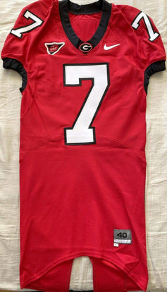 Matthew Stafford Georgia Bulldogs 2008 team issue Nike red game model jersey - AutographsForSale.com