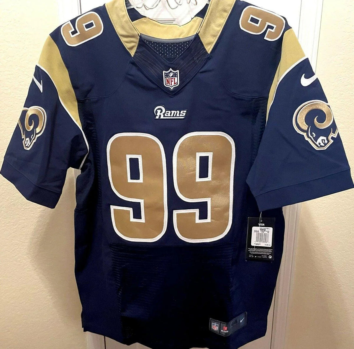 Aaron Donald LA Rams 2016 Nike Elite Navy blue jersey New - AutographsForSale.com