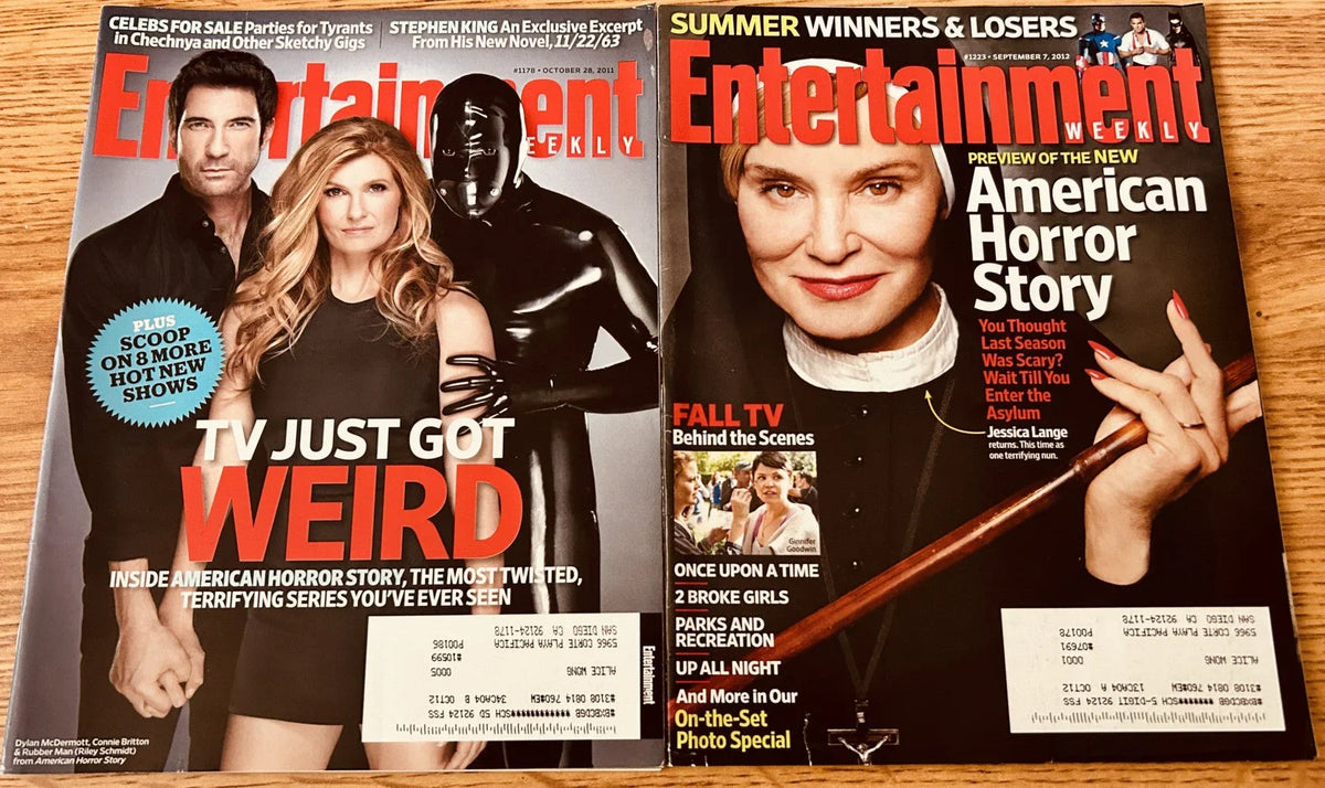 2 American Horror Story 2011 and 2012 Entertainment Weekly issues Jessica Lange - AutographsForSale.com