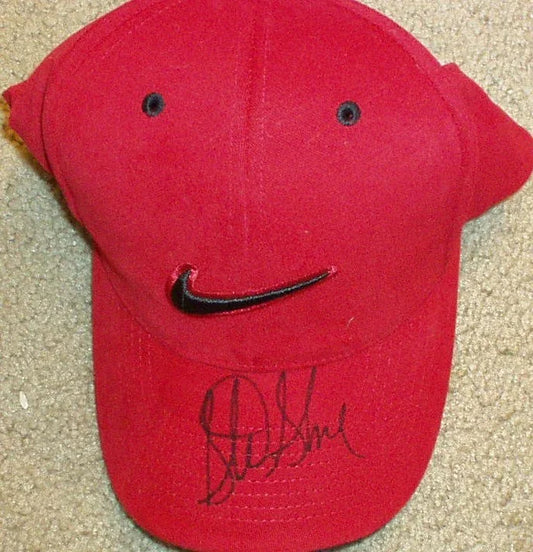 Sterling Sharpe autographed red Nike cap or hat Packers - AutographsForSale.com