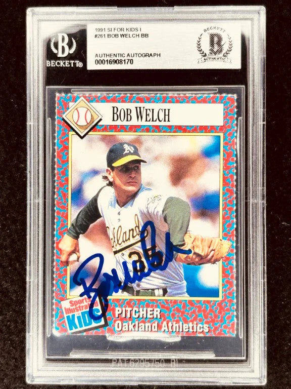 Bob Welch autographed Oakland A's 1991 SI for Kids card BAS - AutographsForSale.com