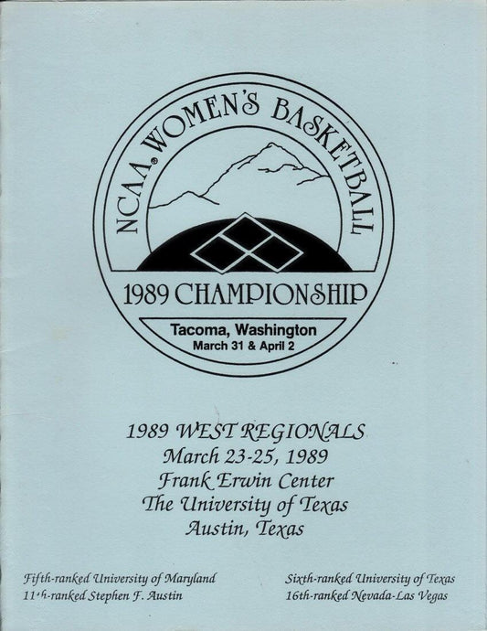 1989 NCAA Women's Basketball Tournament West Regional program (Maryland advances to Final 4) - AutographsForSale.com
