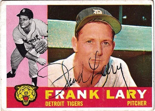 Frank Lary autographed Detroit Tigers 1960 Topps card - AutographsForSale.com