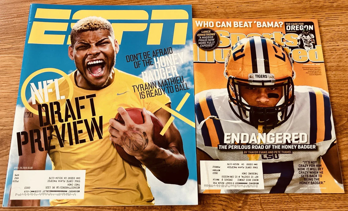 Tyrann Mathieu LSU Tigers 2012 Sports Illustrated and 2013 ESPN magazines and 2012 SI for Kids Rookie Card - AutographsForSale.com