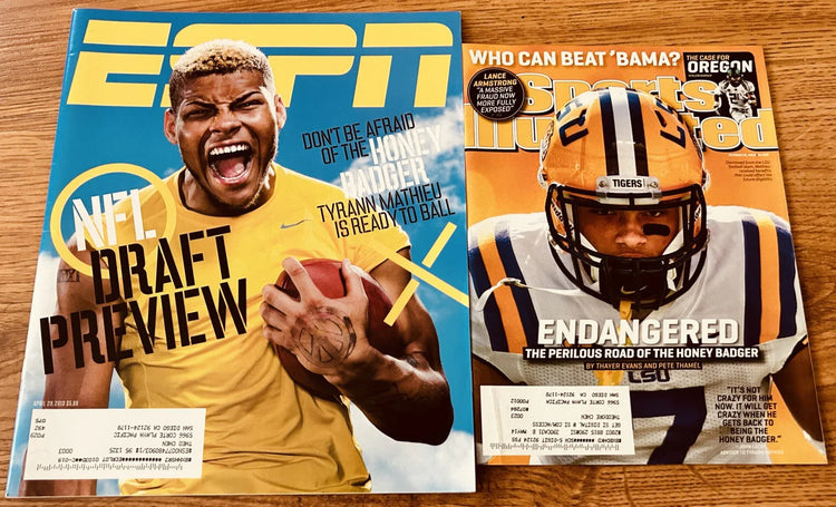 Tyrann Mathieu LSU Tigers 2012 Sports Illustrated and 2013 ESPN magazines and 2012 SI for Kids Rookie Card - AutographsForSale.com
