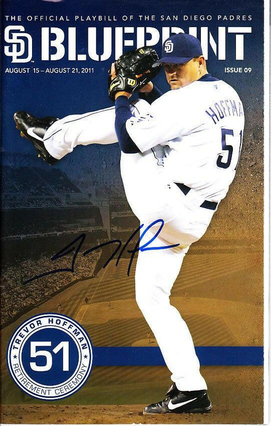 Trevor Hoffman signed SD Padres 2011 Retirement program - AutographsForSale.com