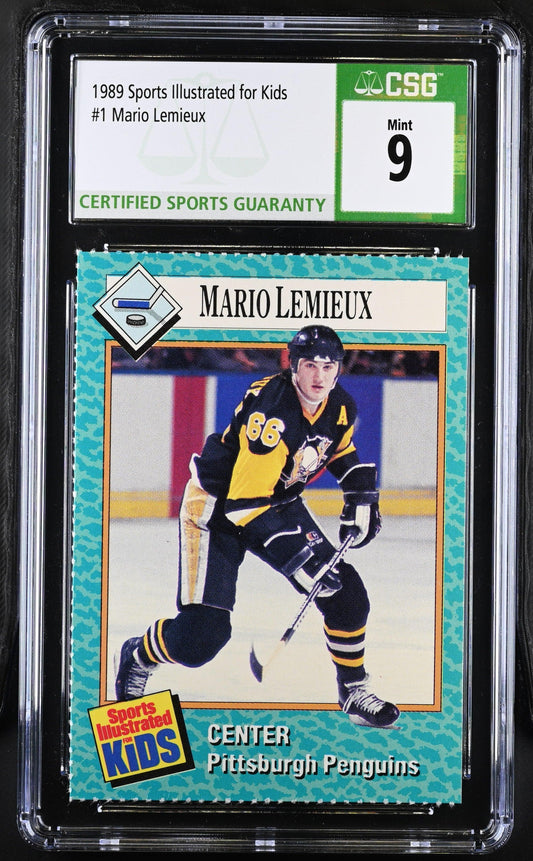 Mario Lemieux Penguins 1989 SI for Kids card CSG 9 MT - AutographsForSale.com