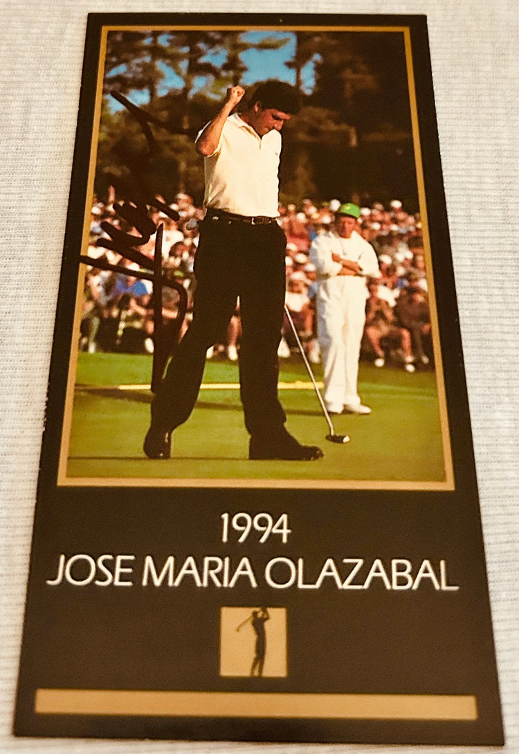 Jose Maria Olazabal signed 1994 Masters Champion golf card - AutographsForSale.com