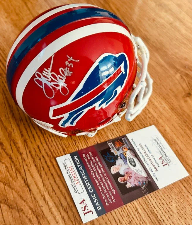 Thurman Thomas autographed Buffalo Bills mini helmet JSA - AutographsForSale.com