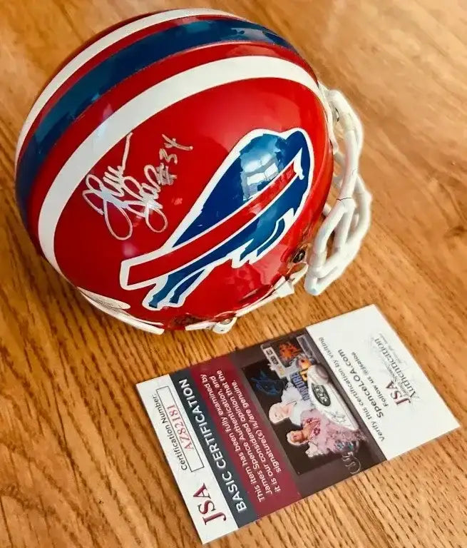 Thurman Thomas autographed Buffalo Bills mini helmet JSA - AutographsForSale.com