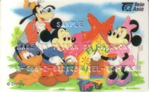 Mickey Mouse Minnie Mouse Goofy Pluto 1994 Disney Chinese SAMPLE Tele Asia phone card - AutographsForSale.com
