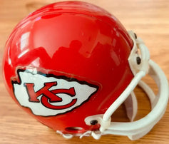 KC Chiefs Riddell retro mini helmet with old style facemask - AutographsForSale.com