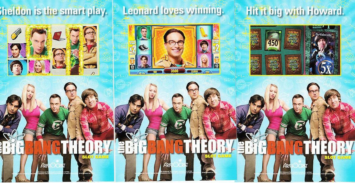 3 Big Bang Theory Slot Machine 2015 SDCC 4x6 promo stickers - AutographsForSale.com