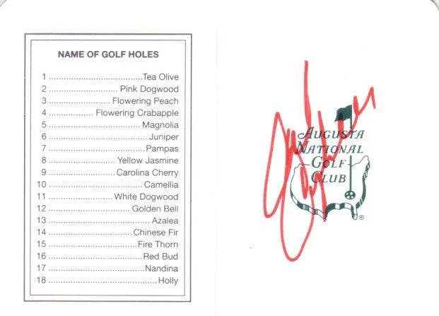 Chad Campbell autographed Augusta National Masters scorecard - AutographsForSale.com