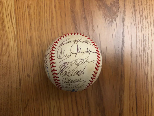 1999 Yankees World Champions team autographed AL basebal Derek Jeter JSA - AutographsForSale.com