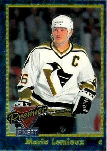 Mario Lemieux Penguins 1993-94 Topps Premier Finest insert card 6 - AutographsForSale.com
