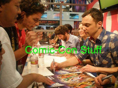 Big Bang Theory Cast autographed 2011 Comic-Con mini poster Kaley Cuoco Jim Parsons JSA - AutographsForSale.com